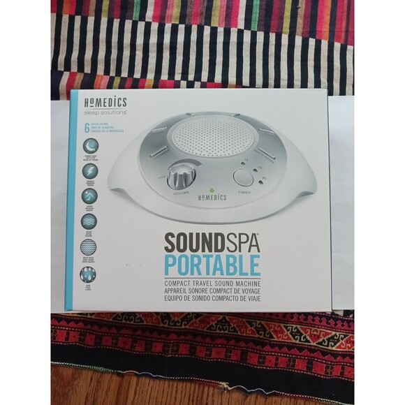 Homedics SoundSleep White Noise Sound Machine Silver Small Travel - Picture 1 of 6